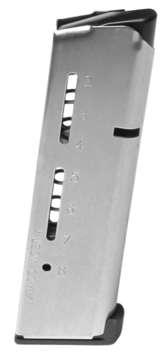 Wilson Combat 500CHD ETM 8rd Magazine 45 ACP+P Stainless Steel Silver
