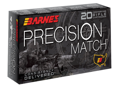 Barnes Bullets Precision Match 5.56x45mm NATO Open Tip Match 69 Grain 20 Rounds