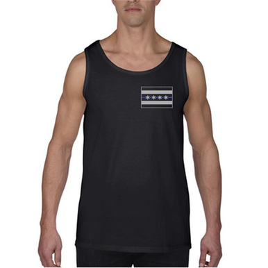 Tank - Chicago Thin Blue Line Flag - CHIC-TANK-BLACK-XL
