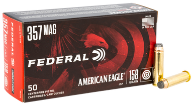 Federal American Eagle Pistol Ammo 357 Mag 158 gr. Jacketed Soft Point 50 rd.