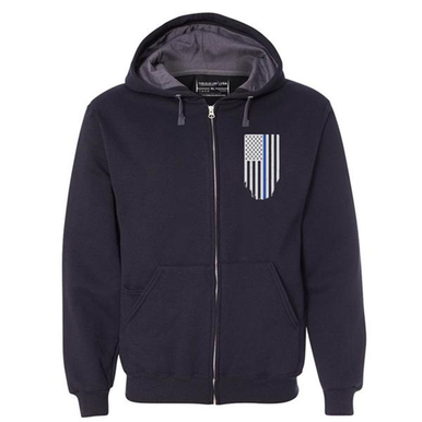 Zip Up - Honor/Respect, Thin Blue Line - HONOR-TBL-ZIP-BLACK-M