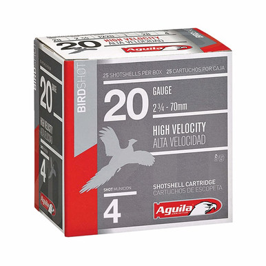 Aguila High Velocity Shotgun Game Load 20 ga. 2.75 in. 1 oz. 4 Shot 25 rd.