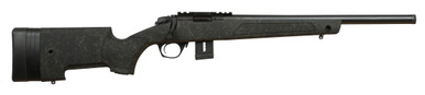 Bergara Rifles BMR011 BMR X Steel 17 HMR 101 18 Blued Heavy Threaded Barrel Blued Picatinny Rail Receiver Adj LOP Green wBlack Webbing Synthetic Stock