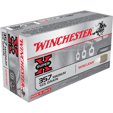 Winchester Ammo WC3571 Super X  357Mag 125gr Winclean Brass Enclosed Base 50 Per Box/10 Case