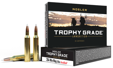 Nosler Trophy Grade Rifle Ammunition 264 Win. Mag. 130 gr. AB SP 20 rd.