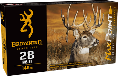 Browning Ammo B192100282 Max Point  28Nosler 140gr 20 Rounds