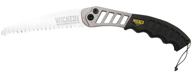 Wicked Tree Gear WTG001 Hand Saw  Folding Saw 7" High Carbon Steel Blade Black Overmolded Aluminum Handle
