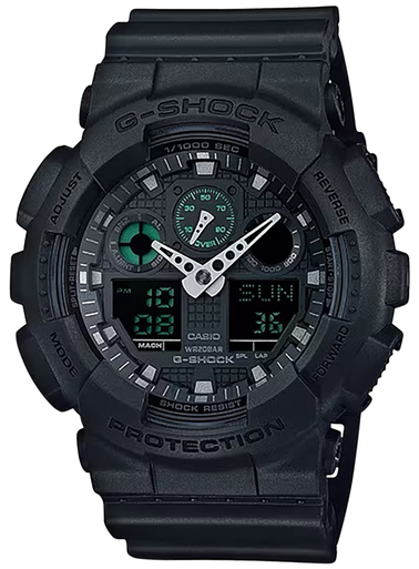 G-shock/vlc Distribution GA100MB1ACR G-Shock Tactical Black Stainless Steel Bezel 145-215mm