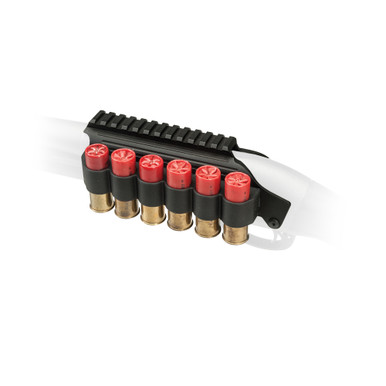 TacStar 1081035 Sidesaddle Rail Mount  Remington 870/1100/1187 12 Gauge 6rds Black Polymer w/Aluminum Mounting Plate