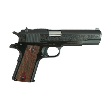 Colt 1911 Govt Model Handgun 45 ACP 7rd Magazine 5 Barrel Black with Filigree Frame and Barrel No Sights