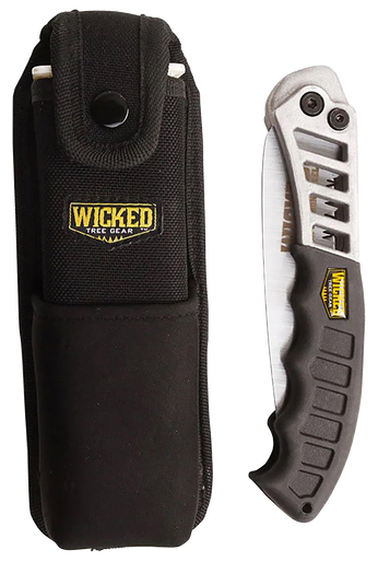 Wicked Tree Gear WTG003 Combo Pack  Folding Saw 7" High Carbon Steel Blade/Black Overmolded Aluminum Handle Includes Scabbard