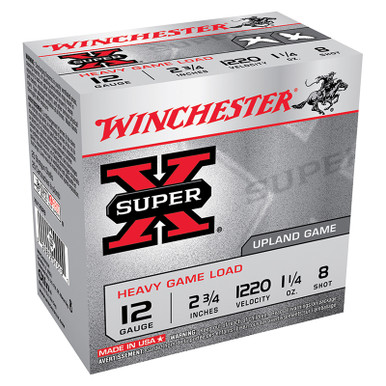 Winchester SuperX 12 Gauge 1-1/4 Ounce Shot #8 250 Rounds