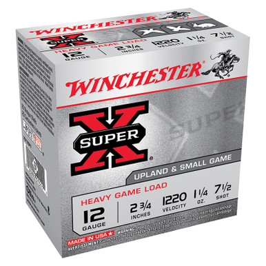 Winchester SuperX 12 Gauge 1-1/4 Ounce Heavy Game Load #7.5 Shot 250 Rounds