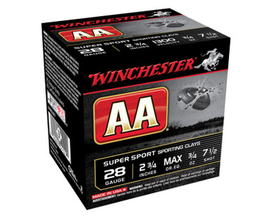 Winchester AA Sporting Clays VP 28 Gauge 7.5 Shot 3/4 Ounce 500 Rounds