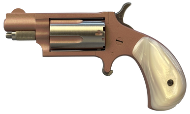 North American Arms 22MSROSE MiniRevolver  22 Mag 5 Shot 113 Rose Gold Cerakote Stainless Steel Barrel  Frame Rose GoldStainless Cylinder White Pearlite Grip Stainless Exposed Hammer
