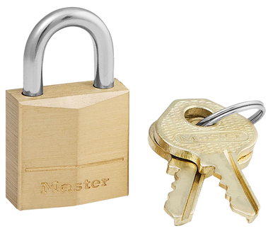 Master Lock 120D Padlock  Open With Key Gold Brass