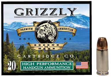 Grizzly Ammo GC9MM1   9mm 115gr Jacketed Hollow Point 20 Per Box/10 Case