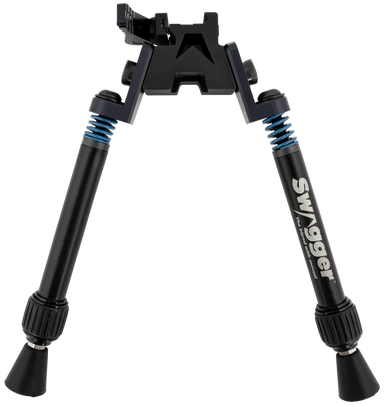Swagger SWAGBPSFR10 SFR10 Flex to Rigid QD Bipod with Black Finish, Picatinny Attachment & 6-10.50" Vertical Adjustment