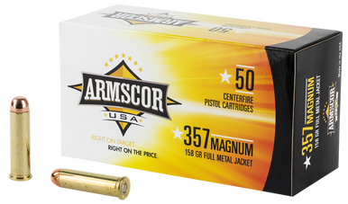 Armscor .357 Mag Pistol Ammo - 158 Grain | Full Metal Jacket | 50rd Box