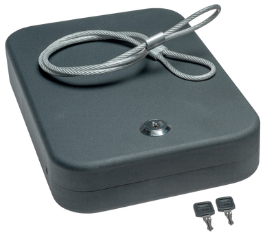 SnapSafe 75210 Lock Box  XL Key Entry Black Steel Holds 1 Handgun 10" W x 7" H x 2" D