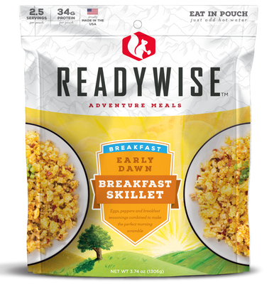 ReadyWise RW05012 Outdoor Food Kit Early Dawn Egg Scramble Breakfast Entree 2.5 Servings In A Resealble Pouch, 6 Per Case