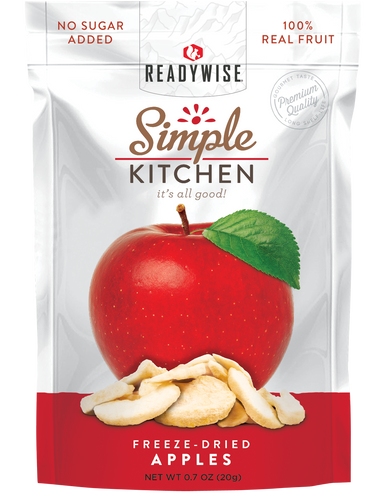 ReadyWise SK05910 Simple Kitchen Freeze Dried Fruit Sweet Apples 1 Serving Pouch 6 Per Case