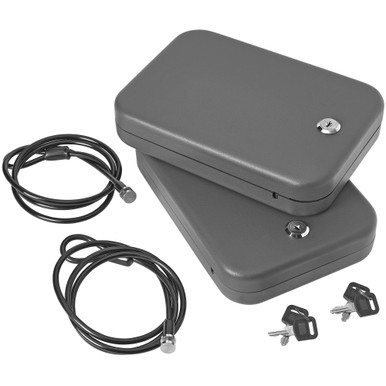 SnapSafe 75201 Lock Box  Large Key Entry Black Steel 9.50" L x 6.50" W x 1.75" D 2pk