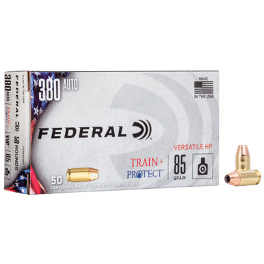 Federal Train + Protect 380 ACP Jacketed Hollow Point 85 Grain 50 Rounds