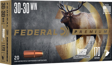 Federal Premium Nosler Partition 30-30 Win 170 Grain 20 Rounds