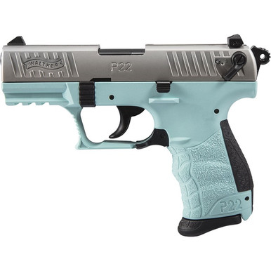 Walther P22Q Pistol 22 LR. 3.42 in. Angel Blue 10 rd.