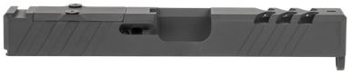 TacFire  Replacement Slide  9mm Luger Graphite Black Cerakote Stainless Steel with Optics Cut & Slide Ports for Glock 19 Gen3