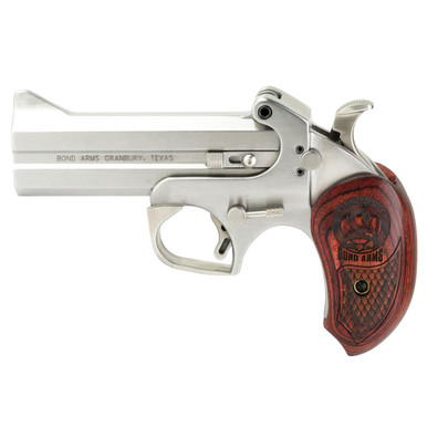 Bond Arms BASS4 Snakeslayer IV 45 Colt (LC) 2rd 4.25" Barrel,  Stainless Metal Finish, Blade Front/Fixed Rear Sights, Automatic Extractors & Rebounding Hammer, Extended Rosewood Grip, Manual Safety