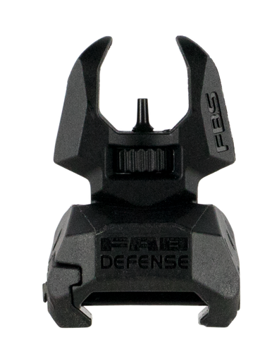 FAB Defense FXFBS Front Back-Up Sight  for AR-15/ M16/ M4 Low Folded Profile Spring-Locked Deployment Black Polymer & Metal