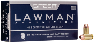 Speer 53955 Lawman  40S&W 165gr Total Metal Jacket Flat Nose 50 Rounds