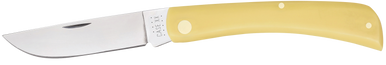 Case 00038 Yellow Synthetic Sod Buster Folding Skinner Plain Tumble Polish Carbon Steel Blade/Smooth Yellow Synthetic Handle