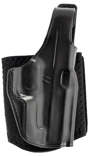 Galco AG834B Ankle Glove  Size Fits Ankles up to 13" Black Leather Hook & Loop Compatible w/Glock 48/Glock 48 MOS Right Hand