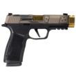 Sig Sauer P365 XMACRO TACOPS Trump 47th Slide Handgun 9mm Luger 17rd Magazines4 37 Gold BarrelCompensator