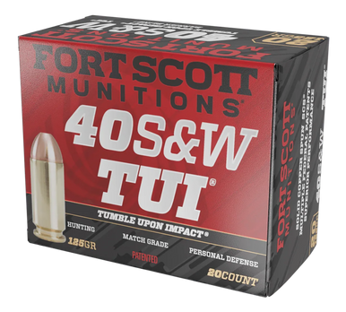 Fort Scott Munitions 400125SCV Tumble Upon Impact (TUI)  40S&W 125gr Solid Copper Spun 20 Rounds