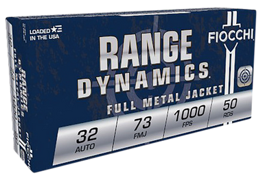 Fiocchi Range Dynamics Pistol Ammo 32 ACP 73 gr. FMJ 50 rd.