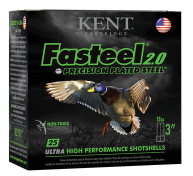 Kent Fasteel 2.0 Precision Plated Steel Load 12 ga. 3 in. 1 3/8 oz. 4 Shot 25 rd.