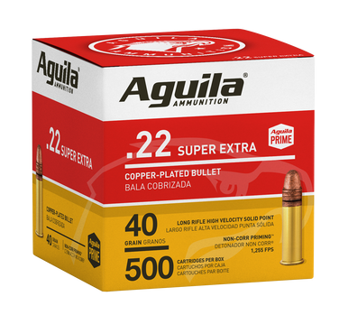 Aguila Ammunition .22 LR Copper Plated Solid Point 40 Grain 500 Rounds