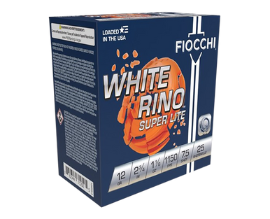 Fiocchi 12WRSL75 Exacta Target White Rino Super Light 12Gauge 2.75" 1 1/8oz 7.5Shot 25 Rounds