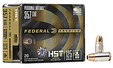 Federal Premium Personal Defense Handgun Ammo 357 Sig. 125 gr. HST JHP 20 rd.