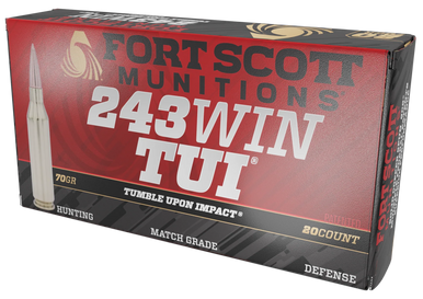 Fort Scott Munitions Rifle Ammo 243 Win. 70 gr. TUI 20 rd.