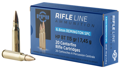 Prvi Partisan PP68H 6.8mm Remington SPC Hollow Point Boat Tail 115 Grain 20 Rounds