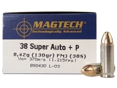 Magtech 38S Range/Training  38Super+P 130gr Full Metal Jacket 50 Rounds