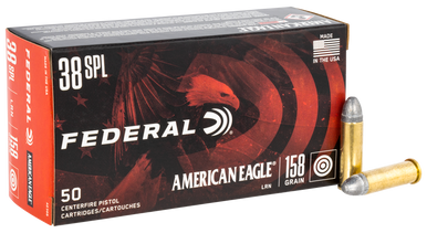 Federal American Eagle Pistol Ammo 38 Spl 158 gr. Lead Round Nose 50 rd.