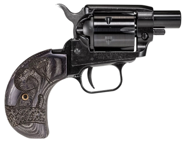Heritage Barkeep Boot Revolver  Black  22 LR  168 Barrel  6rd  Wood Burnt Snake Grips