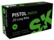 SK Pistol Match Rimfire Ammunition .22 LR 922 fps 40 gr 50/ct