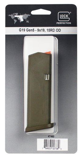 Glock G19 15rd 9mm Luger Olive Drab Green Polymer Magazine